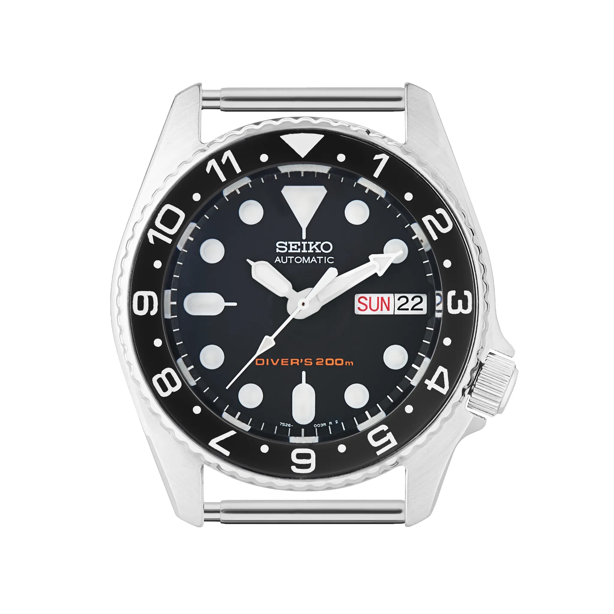 SKX013 Ceramic Bezel Insert: Dual Time style Black/White