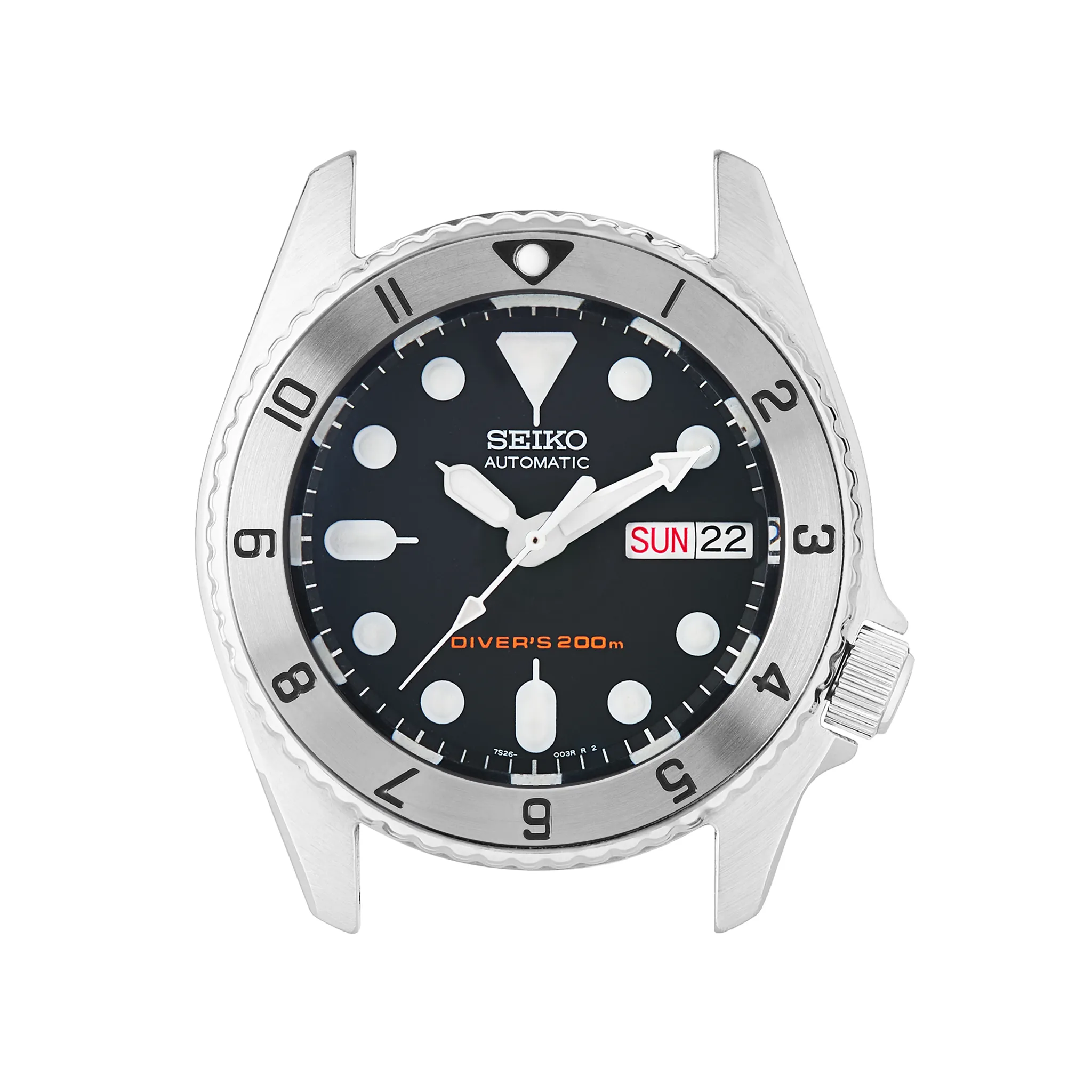 SKX013 Steel Bezel Insert: Dual Time Mk2 Black Triangle