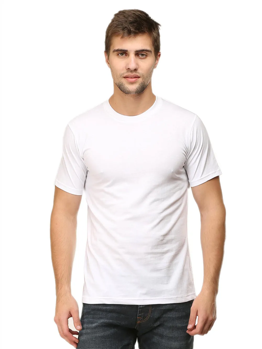 Solids : Premium White Unisex T -shirt