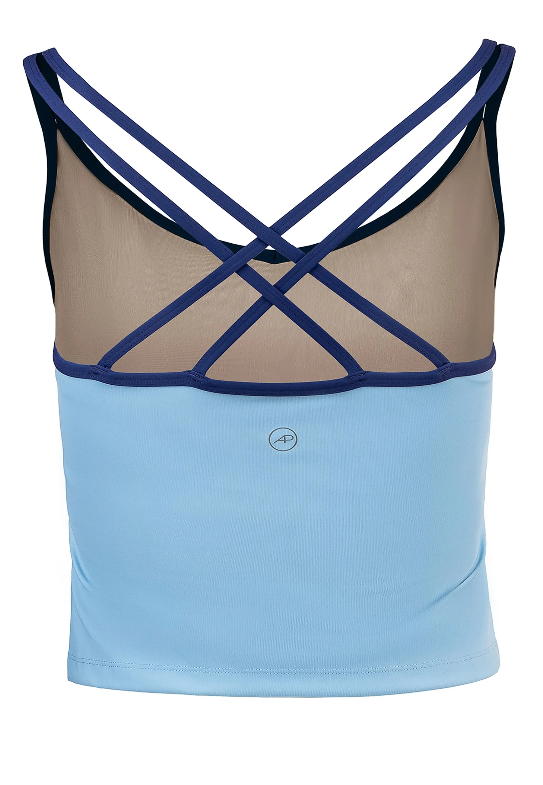 Spirit Tank Top mit integriertem BH – Dusty Baby Blue