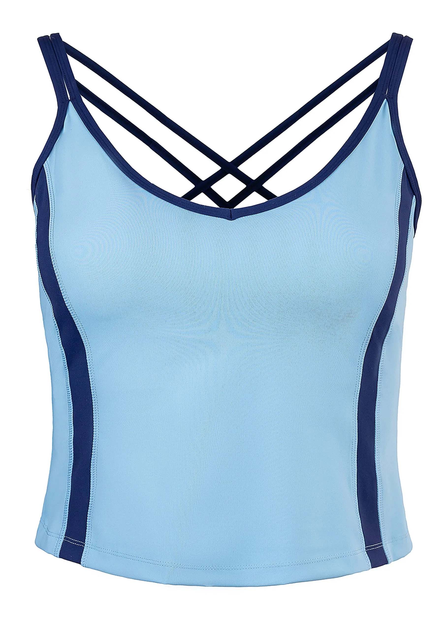 Spirit Tank Top mit integriertem BH – Dusty Baby Blue