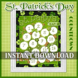 St. Patrick's Day Countdown PRINTABLE {Clearance}