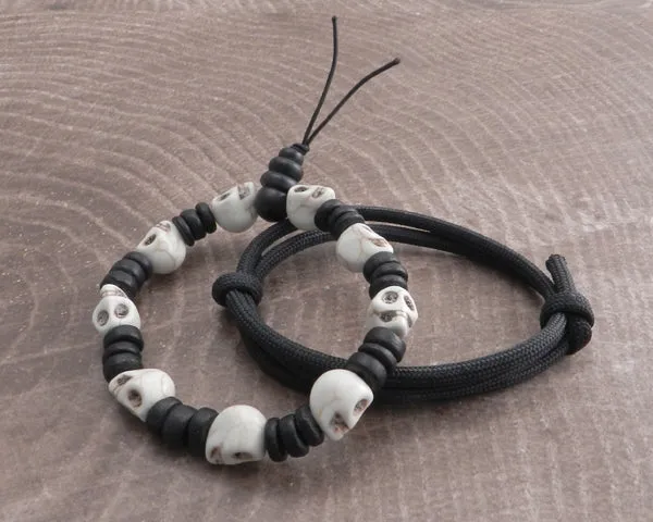 Stone Skull Bead Stretch Set