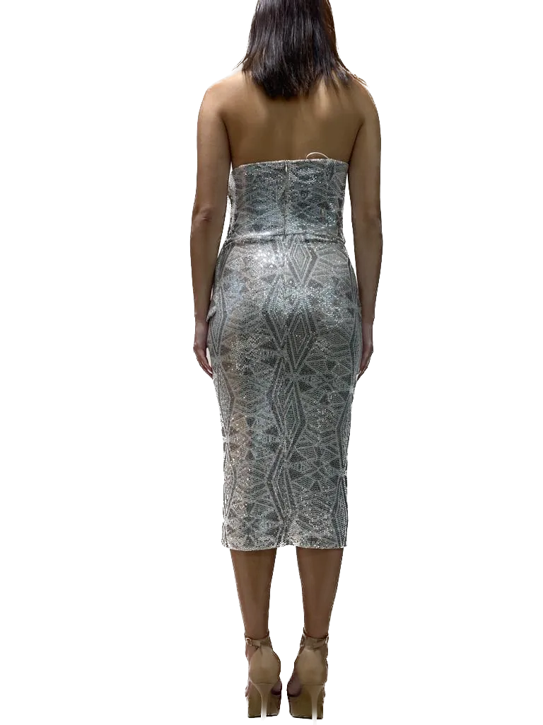 Strapless Dress with Detailed Neckline