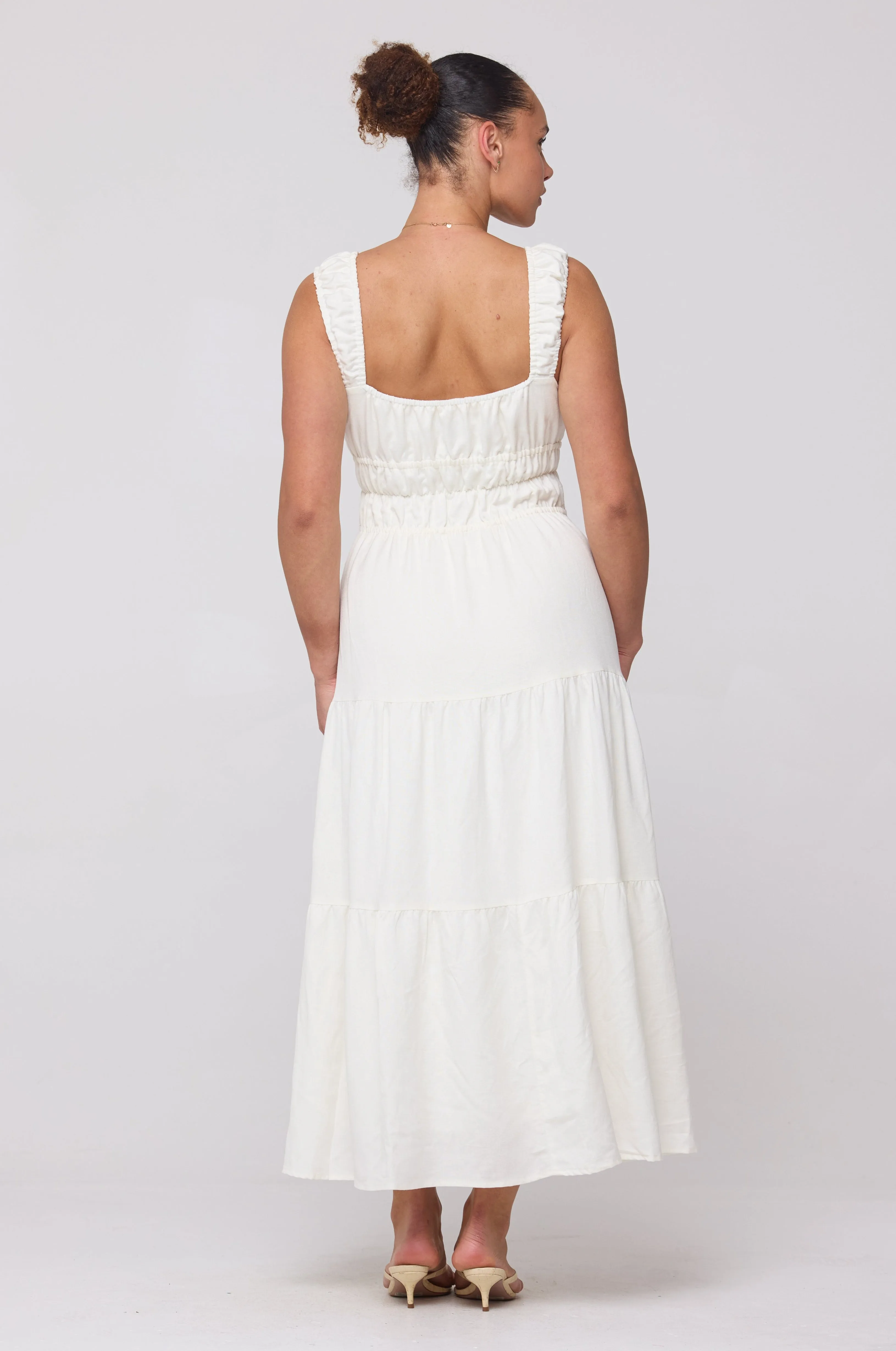 Tori Dress in White Linen