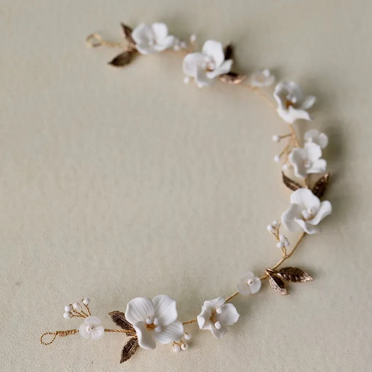 V200. boho floral hair vine.