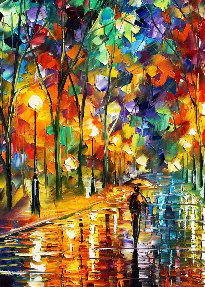 Vibrant Modern Abstract Street Canvas Print Colorful Landscape Wall Art Painting