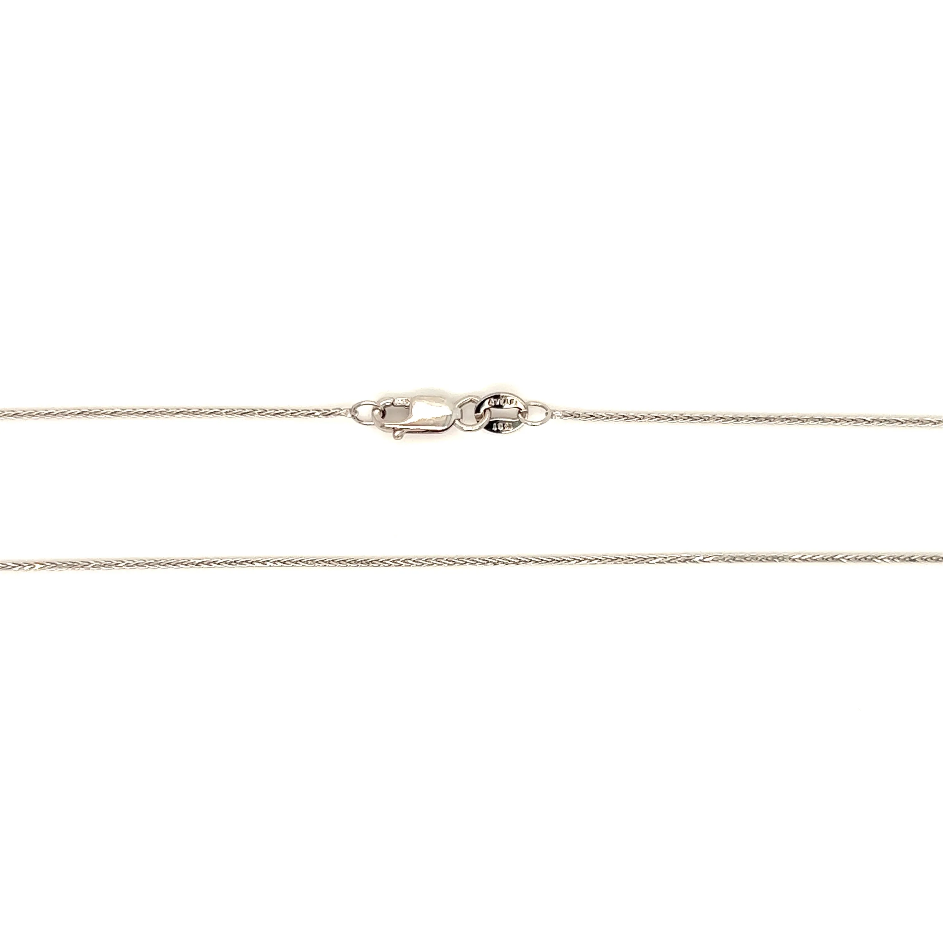 Wheat Chain 1.5mm with 18in Length in 14K White Gold