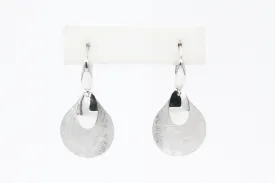 White Gold Matte Finish Domed Earrings