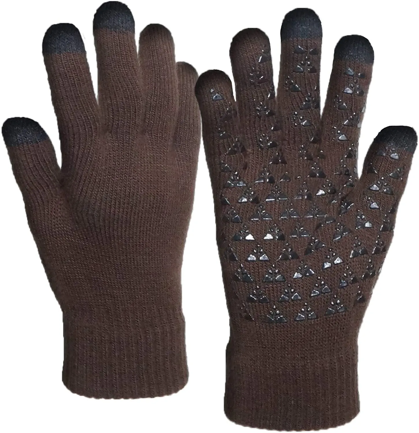 Winter Knit Gloves Touchscreen Warm Thermal Soft Lining Elastic Cuff Texting Anti-Slip 3 Size Choice for Women Men